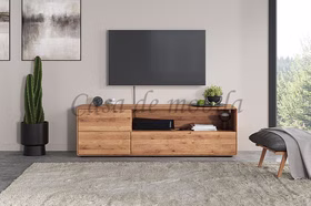 Massivholz Fernsehkommode mit Fach 149x47x40cm GOSE Wildeiche massiv natur geölt Casademobila Goslar