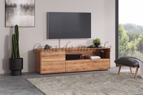 Fernsehschrank mit schubladen und Fach 149x47x40cm GOSE Wildeiche massiv natur geölt Casademobila Goslar