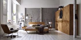 Kufenbett MODERN SLEEP Massivholz Kopfteil Baumkante Schlafzimmer Doppelbett mit Kufen, Kopfteil Baumkante MODERN SLEEP Wildeiche massiv natur geölt