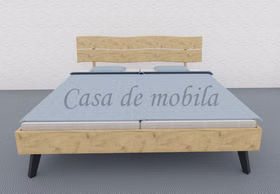 Holzbett metallbeine M4 MODERN SLEEP 180x200 Wildeiche massiv bianco geölt mit Kopfteil Baumkante Casademobila Goslar