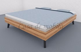 Doppelbett MODERN SLEEP Massivholz mit Lederkopfteil gepolstert Holzbett MODERN SLEEP 140/160/180/200x200cm kernbuche massiv natur geölt Casademobila Goslar