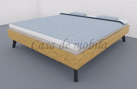 Doppelbett MODERN SLEEP Massivholz mit Lederkopfteil gepolstert Holzbett MODERN SLEEP 140/160/180/200x200cm Wildeiche massiv natur geölt Casademobila Goslar