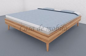Ehebett Modern Sleep aus Kerbuche massiv natur geölt Bettgestell Modern Sleep, Kerbuche massiv natur geölt, Holzfüße H2
