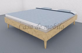 Ehebett Modern Sleep aus Wildeiche massiv bianco geölt Bettgestell Modern Sleep, Wildeiche massiv bianco geölt, Holzfüße H2