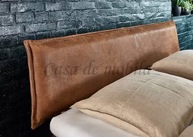 Lederbezug eines Bett Kopfteils Modern Sleep brown braun Lederbezug eines Bett Kopfteils Modern Sleep brown braun