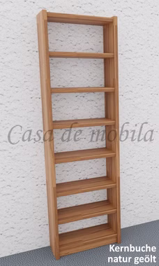 cd regal schmal mit 8 Fächer CONTRA 47x159x21cm Kernbuche massiv natur geölt Casa de mobila Goslar