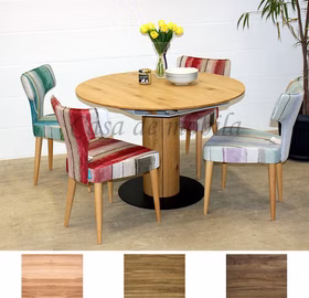 Ausziehtisch rund, Klappeinlage 50 cm BALI Massivholz geölt Tisch rund ausziehbar mit Klappeinlage 50cm BALI kernbuche wildeiche oder nußbaum natur geölt Casademobila Goslar