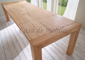 Tisch ausziehbar 2x49cm ANTIGUA Massivholz Natur geölt Massivholz Ausziehtisch ANTIGUA von 140 bis 220cm butterfly-auszug Kernbuche massiv natur geölt Casademobila Goslar