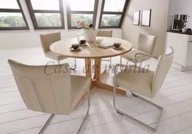 Ausziehtisch rund 120/170/220x75x120cm DORA Natur geölt ausziehtisch rund mit 2 Einlegeplatten DORA kernbuche massiv natur geölt in Goslar bei Casademobila