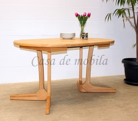 Ausziehtisch rund 120/170/220x75x120cm DORA Natur geölt Tisch rund ausziehbar mit Einlegeplatten DORA buche massiv natur geölt in Goslar bei Casademobila