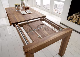 Tisch ausziehbar 60 cm platte ANTIGUA Massivholz geölt Tisch ausziehbar klein ANTIGUA Nussbaum massiv natur geölt Casa de mobila Goslar