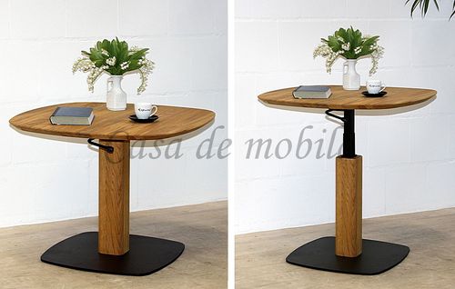 Couchtisch 70x51-70x70cm ROMA höhenverstellbar Eiche
