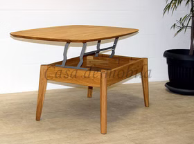 massivholz couchtisch mit ablage höhenverstellbar eiche natur casademobila goslar