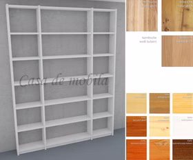 Massivholz Bücherregal CONTRA 178x236x21cm Kiefer Kernbuche Wildeiche massiv natur oder weiß Bianco geölt Casademobila Goslar