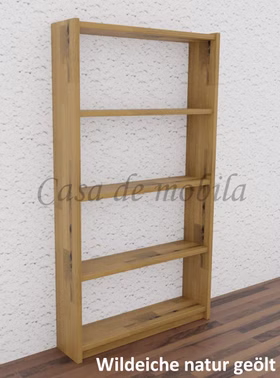 Massivholz Standregal geringe tiefe CONTRA 89x159x21cm Wildeiche massiv natur geölt Casademobila Goslar Massivholz Standregal geringe tiefe CONTRA 89x159x21cm Wildeiche massiv natur geölt Casademobila Goslar