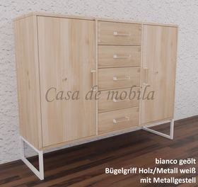 Massivholz Kommode mit metallbeine MIDO 134x104x40cm Eiche massiv weiß bianco geölt Casademobila Goslar Massivholz Kommode mit metallbeine MIDO 134x104x40cm Eiche massiv weiß bianco geölt Casademobila Goslar