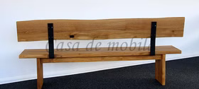 massive holzbank 200cm mit rückenlehne aus wildeiche natur geölt halterung schwarz beine eiche casademobila goslar massive holzbank 200cm mit rückenlehne aus wildeiche natur geölt halterung schwarz beine eiche casademobila goslar