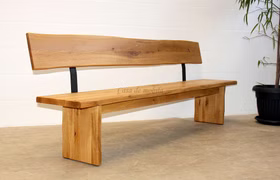 massivholz bank mit rückenlehne 260cm zingst wildeiche natur geölt halterung schwarz holzbeine casademobila goslar massivholz bank mit rückenlehne 260cm zingst wildeiche natur geölt halterung schwarz holzbeine casademobila goslar