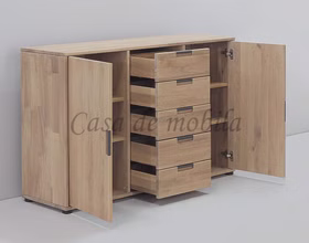 hängende Flurkommode mit schubladen MIDO 134x84x40cm Eiche massiv weiß bianco geölt Casademobila Goslar