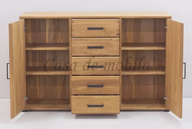 Massivholz Sideboard zum aufhängen mit schubladen MIDO 134x84x40cm Eiche massiv natur geölt Casademobila Goslar