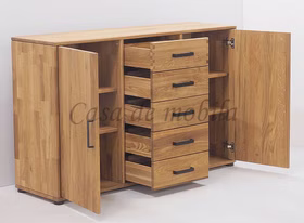 Massivholz Dielenkommode zum aufhängen mit schubladen MIDO 134x84x40cm Eiche massiv natur geölt Casademobila Goslar