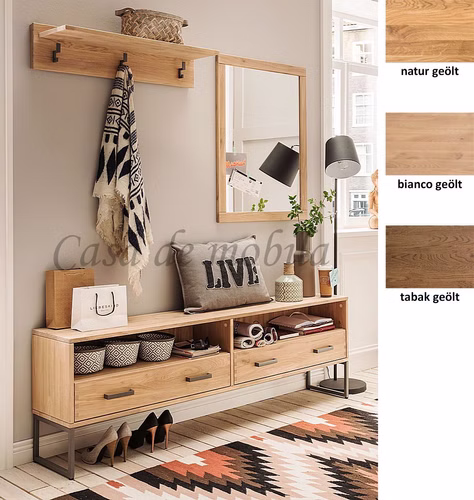 Massivholz Dielen-Set MIDO 3teilig, 178cm breit Eiche massiv natur bianco oder tabakfarben geölt Casademobila Goslar Massivholz Dielen-Set MIDO 3teilig, 178cm breit Eiche massiv natur bianco oder tabakfarben geölt Casademobila Goslar