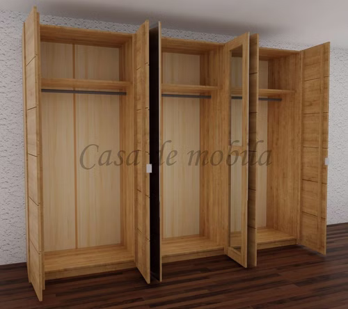 Massivholz Kleiderschrank MERCUR 6türig mit 2 Spiegeltüren 284x216x60cm Wildeiche massiv natur geölt von Casademobila Goslar