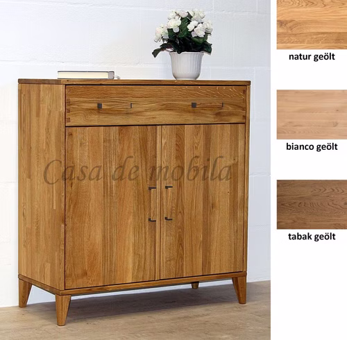 Kommode 90x96x32cm MIDO Eiche geölt 2türig Schublade