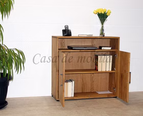 MIDO Telefonkommode schmal mit 2 holztür Eiche massiv natur geölt Casa de mobila Goslar