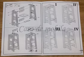 lernturm kinder höhenverstellbar MONTESSORI 40x89x52cm Buche massiv natur geölt Casademobila Goslar