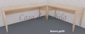 Eck-Schreibtisch Kombination 238x76x194cm MIDO Eiche geölt Massivholz Schreibtisch kombination MIDO 238x76x194cm Eiche massiv weiß Bianco geölt Casademobila Goslar Skalik