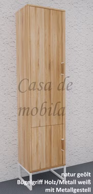 Massivholz Schrank mit metallbeine weiß MIDO 46x180x40cm Eiche massiv natur geölt Casa de mobila Goslar Massivholz Schrank mit metallbeine weiß MIDO 46x180x40cm Eiche massiv natur geölt Casa de mobila Goslar