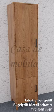 Massivholz Badschrank mit holzbeine MIDO 46x180x40cm Eiche massiv braun tabak nußbaumfarben geölt Casa de mobila Goslar Massivholz Badschrank mit holzbeine MIDO 46x180x40cm Eiche massiv braun tabak nußbaumfarben geölt Casa de mobila Goslar