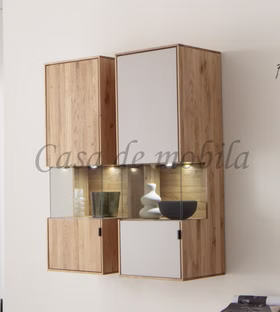 Hängeschrank mit Glas FÖHR 63x135x40cm Wildeiche massiv Roheffekt geölt Lack taupe Holz Hängeschrank mit Glas FÖHR 63x135x40cm Wildeiche massiv Roheffekt geölt Lack taupe Holz