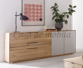 Sideboard FÖHR 213x87x45cm Wildeiche massiv Roheffekt geölt Lack taupe Alois Garthaus Casademobila Goslar Sideboard FÖHR 213x87x45cm Wildeiche massiv Roheffekt geölt Lack taupe Alois Garthaus Casademobila Goslar
