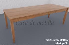 Tisch ausziehbar MIDO 140x90x76cm Eiche massiv Tabak nussbaumfarben geölt Cassa de mobila Goslar