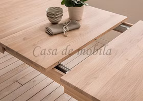 Tisch ausziehbar mit Einlegeplatte MIDO 140x90x76cm Eiche massiv bianco geölt Cassa de mobila Goslar