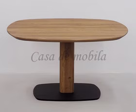 Massivholz Wohnzimmertisch rund 85x51x85cm ROMA Eiche massiv natur geölt Casa de mobila Goslar