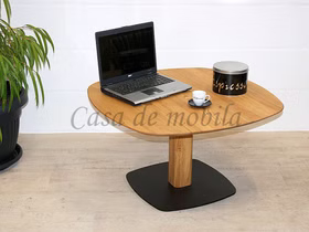 Massivholz Wohnzimmertisch rund 85x51x85cm ROMA Eiche massiv natur geölt Casa de mobila Goslar
