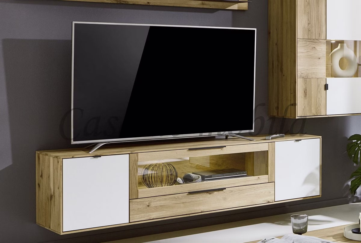 TV-Lowboard FÖHR 213x51x45cm Wildeiche massiv Roheffekt geölt Lack weiß Alois Garthaus casademobila Goslar TV-Lowboard FÖHR 213x51x45cm Wildeiche massiv Roheffekt geölt Lack weiß Alois Garthaus casademobila Goslar