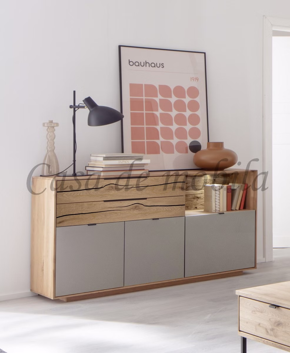 Massivholz Sideboard mit offenem fach FÖHR 153x87x45cm Wildeiche massiv Lack carbon Casademobila Goslar Massivholz Sideboard mit offenem fach FÖHR 153x87x45cm Wildeiche massiv Lack carbon Casademobila Goslar