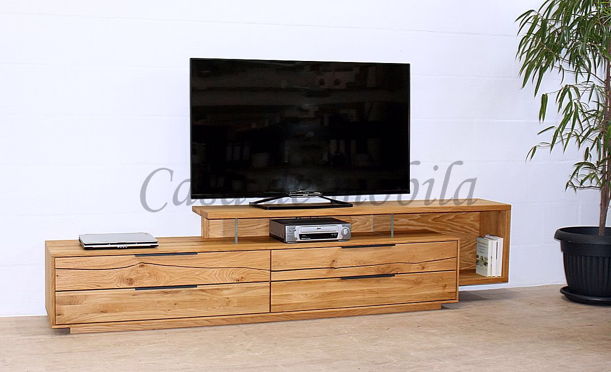 TV-Lowboard mit TV-Brücke FÖHR 251x45cm Wildeiche massiv Roheffekt geölt Alois Garthaus casademobila Goslar TV-Lowboard mit TV-Brücke FÖHR 251x45cm Wildeiche massiv Roheffekt geölt Alois Garthaus casademobila Goslar