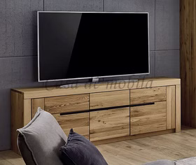 TV-Lowboard mit Schubladen 173x62x40cm HORIZONT Wildeiche massiv natur geölt Casa de mobila Goslar