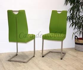 Freischwinger stühle gepolstert EMMA3 Wolle grün Metallbeine rund Edelstahl gebürstet Casa de mobila Goslar Carega Freischwinger stühle gepolstert EMMA3 Wolle grün Metallbeine rund Edelstahl gebürstet Casa de mobila Goslar Carega