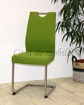 Freischwinger stuhl gepolstert EMMA3 Wolle grün Metallbeine rund Edelstahl gebürstet Casa de mobila Goslar Carega Freischwinger stuhl gepolstert EMMA3 Wolle grün Metallbeine rund Edelstahl gebürstet Casa de mobila Goslar Carega