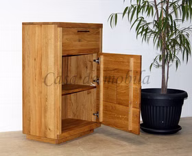 Schmale kommode 1 türig rechts WINDSOR 69x104x40cm Eiche massiv natur geölt Casa de mobila Goslar