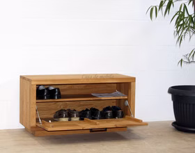 Schuhbank-Eiche-natur-geoelt-Windsor-632051-EN-2.jpg Schuhschrank niedrige höhe mit klapptür WINDSOR 99x50x40cm Eiche massiv Natur geölt Casa de mobila Goslar