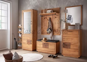 Dielen-Set 5teilig WINDSOR Eiche geölt Dielenmöbel WINDSOR Eiche massiv natur geölt mit Hirnholz