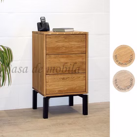 Nachtkommode Metallgestell M8 46x85x42cm WALK IN Wildeiche Schubladenkommode, Metallgestell M8 WALK IN 46x85x42cm Wildeiche massiv Natur oder bianco geölt