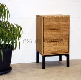 Nachtkommode Metallgestell M8 46x85x42cm WALK IN Wildeiche boxspringbett nachtkommode, Metallgestell M8 WALK IN 46x85x42cm Wildeiche massiv Natur geölt Casa de mobila Goslar